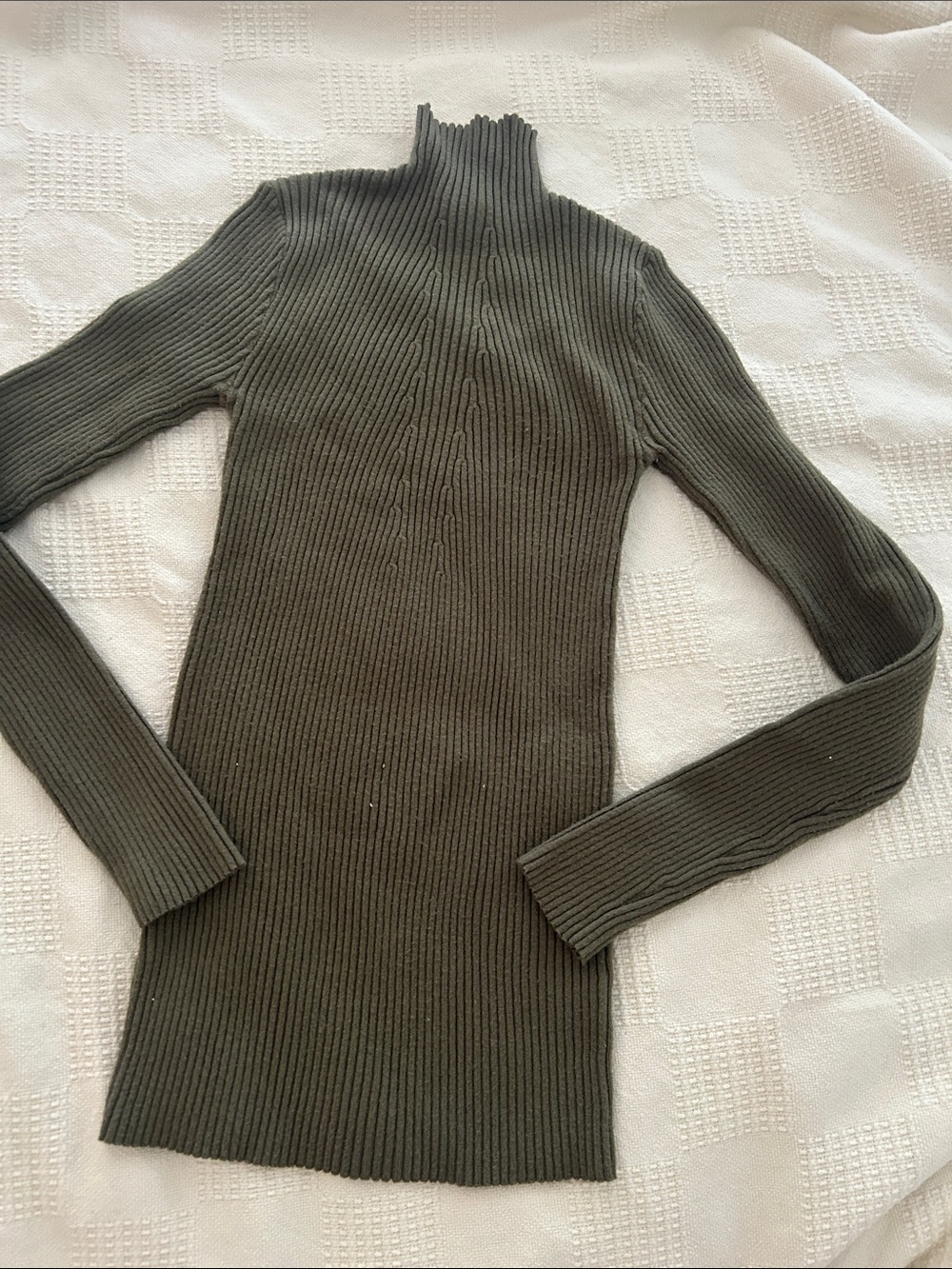 Baltic Born Olive Ribbed Turtleneck Long Sleeve Dress XL